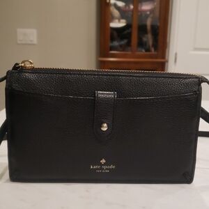 Kate Spade Black Pebbled Leather Crossbody Size Small